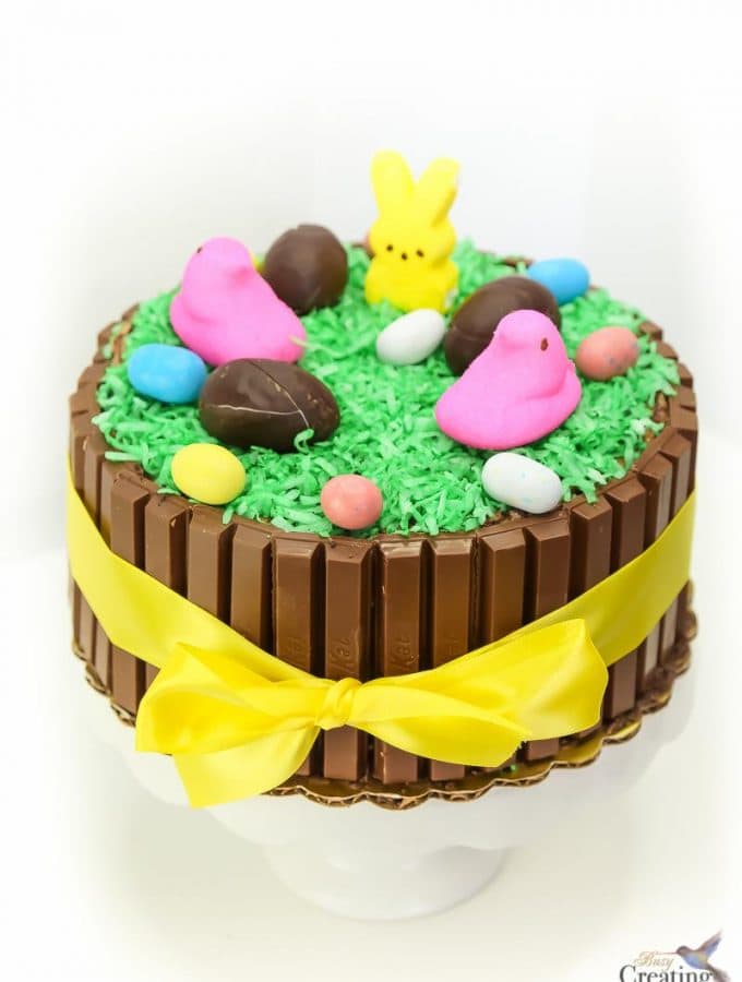 Easy DIY Easter Kit Kat Cake Tutorial for a stunning Holiday Centerpiece
