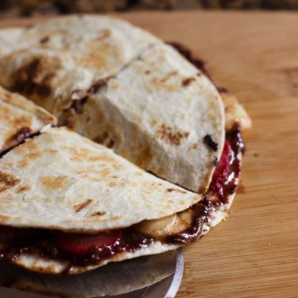 Chocolate Peanut Butter Strawberry Banana Quesadilla