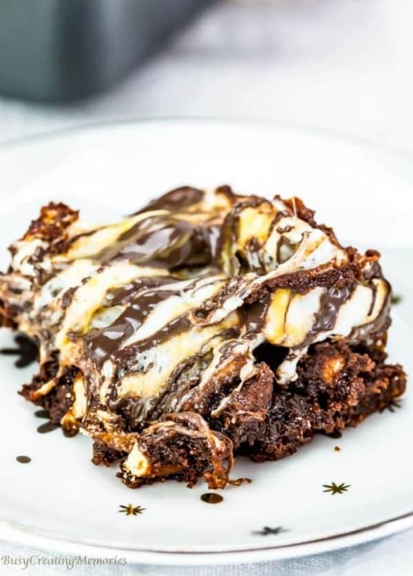Gooey Triple Chocolate Marshmallow Caramel Brownies Recipe