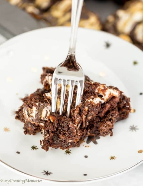 Gooey Triple Chocolate Marshmallow Caramel Brownies Recipe