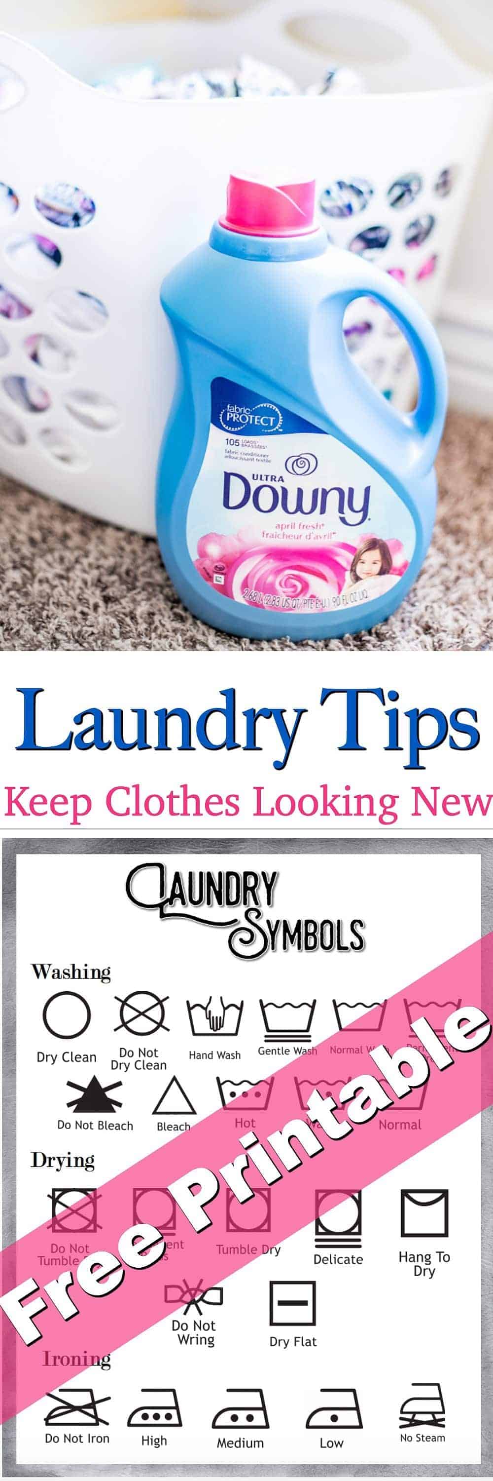 No one likes to see their clothes worn out and dull! Follow these top Laundry Tips and you will keep your clothes looking new longer! Plus get a FREE Laundry Symbols Printable!