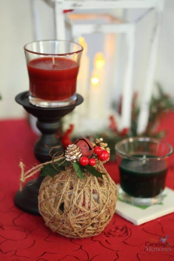 Rustic Christmas Ornaments Tutorial Easy Glittered Twine Ball