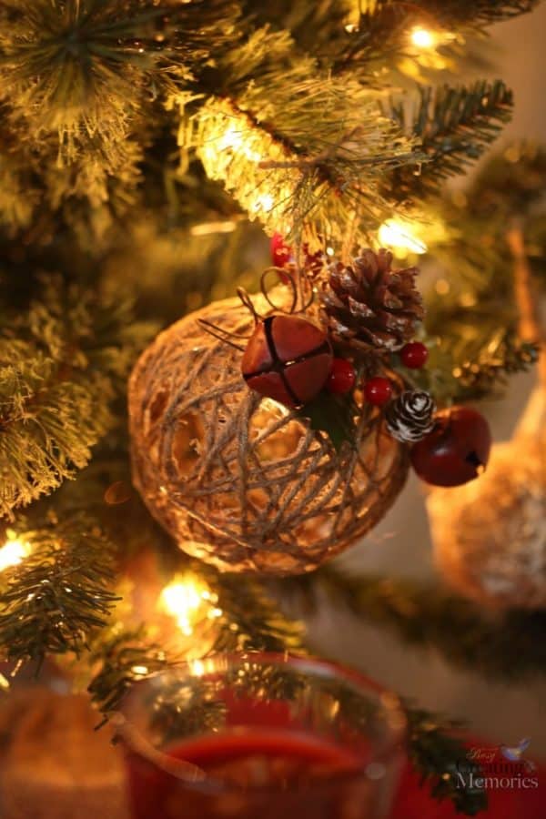 Rustic Christmas Ornaments Tutorial Easy Glittered Twine Ball