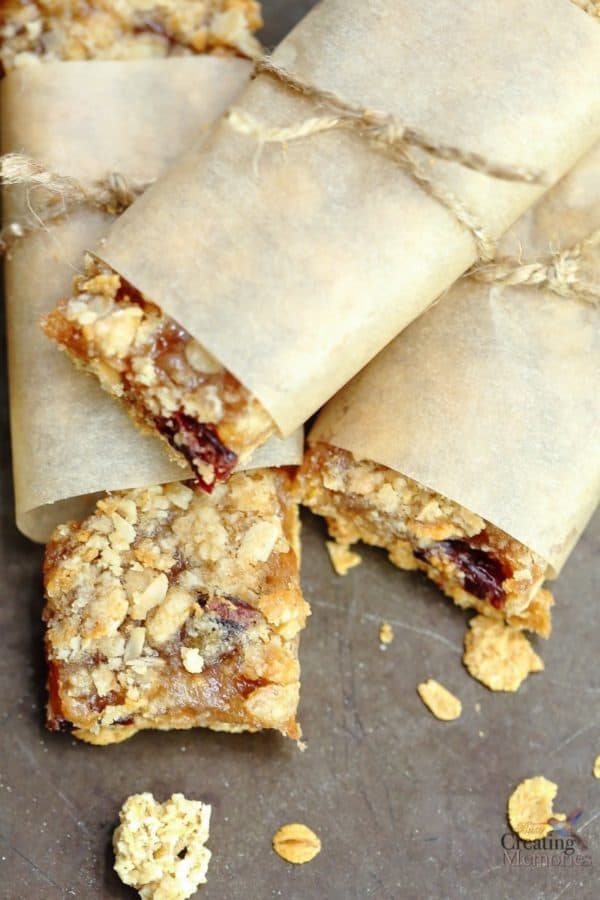 Fruit Filled Breakfast Cereal Bars Recipe for an easy Morning on the go