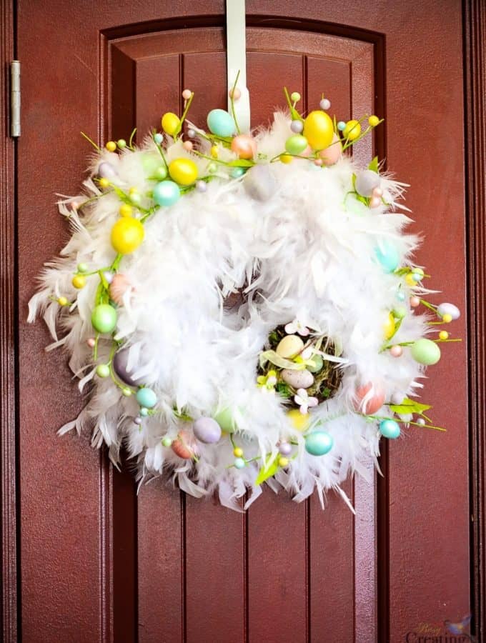 Stunning Chic DIY Feather Easter Wreath in only 30 minutes