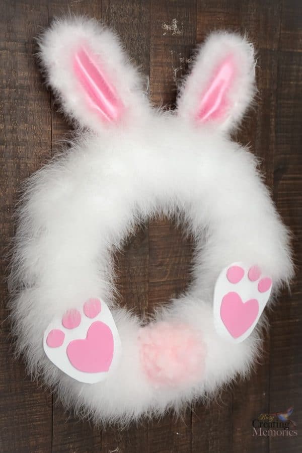 How to make a Fluffy Easter Bunny Wreath in under 30 minutes!