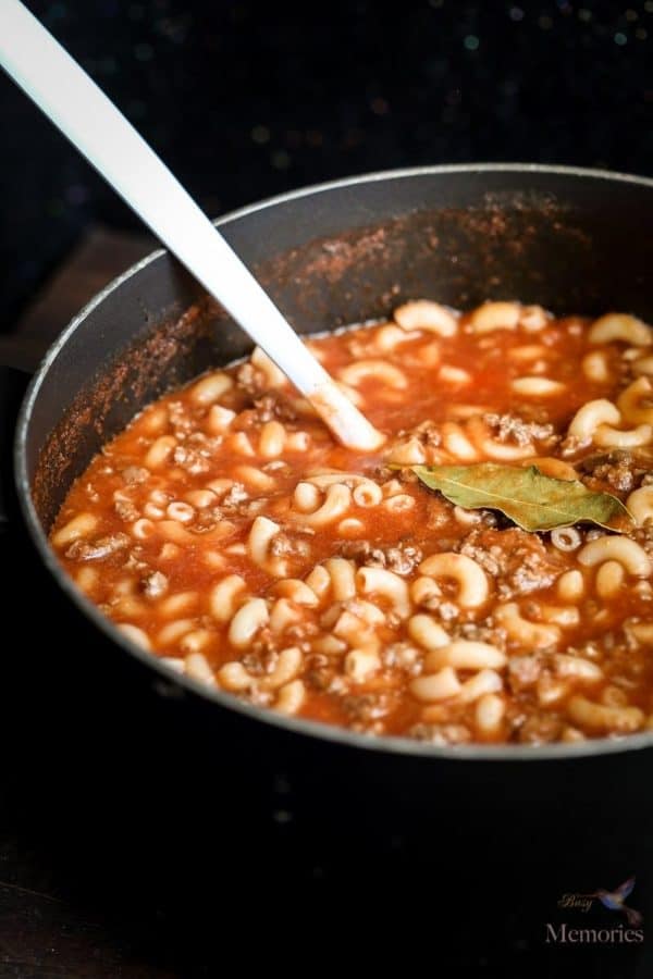 Mom's Old Fashioned Goulash Soup with only seven ingredients