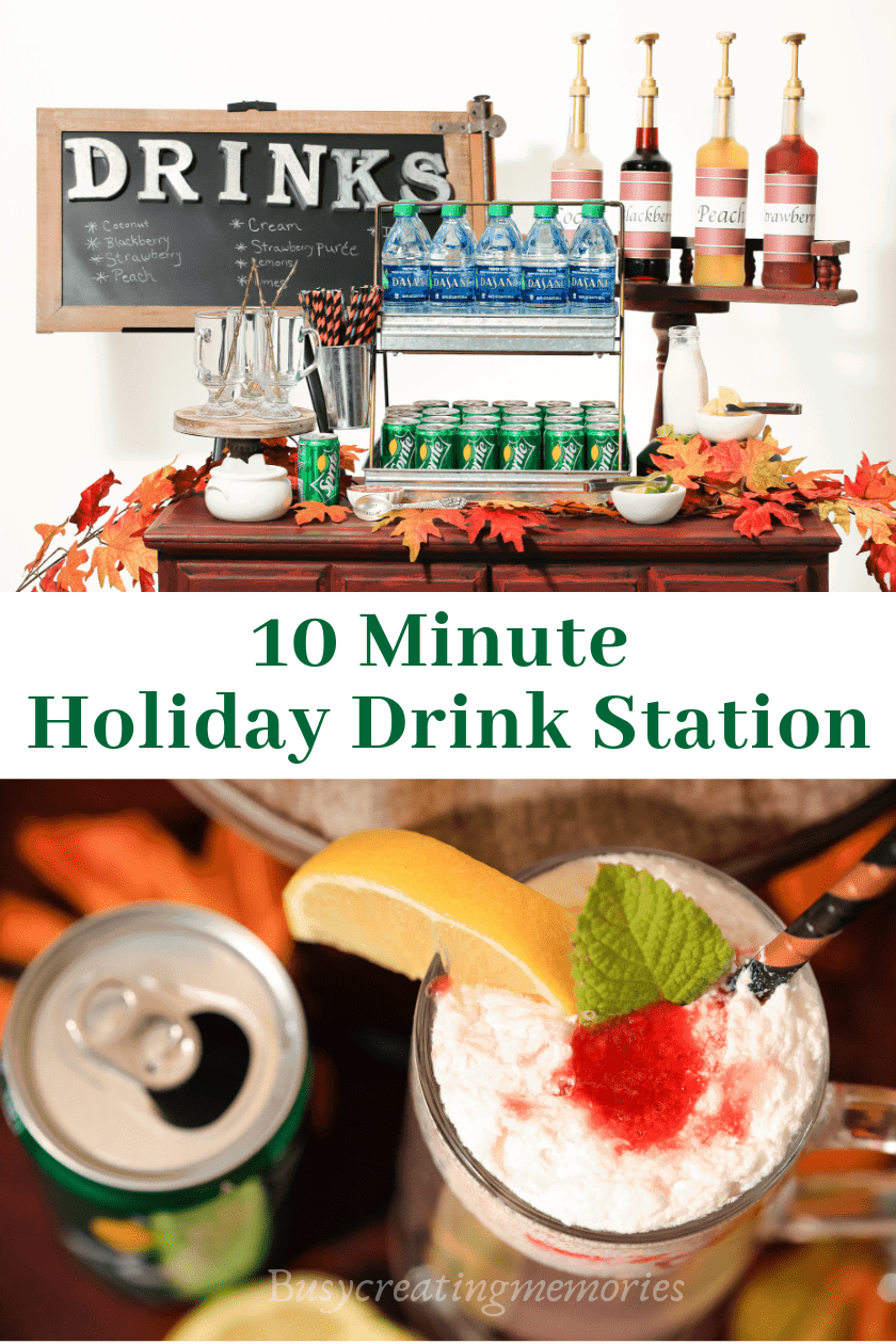 Charm your guests this holiday season with an easy-to-assemble DIY drink station ideas to keep the holiday party fun flowing. In 10 minutes you can make your own dirty Soda Bar complete with Italian Soda flavor Syrups, 3 drink recipes, Free Syrup Label Printable, and with your favorite Coca-Cola products such as COKE, SPRITE and Dasani Water. #VeryMerryPairings