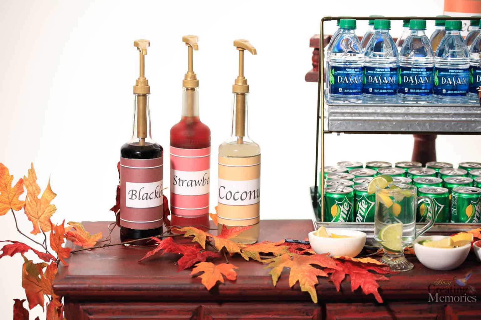 Easy DIY Holiday Drink Station Soda Bar Tablescape