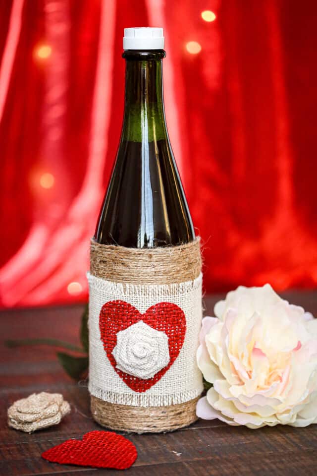 Wine Bottle Craft Upcycled flower vase