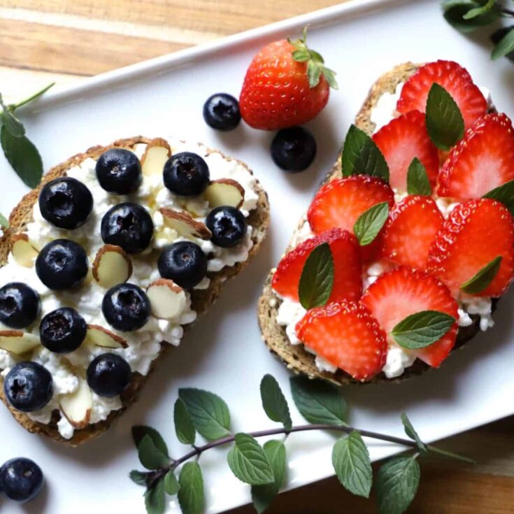Image for Sweet Cottage Cheese Toast with Fruit