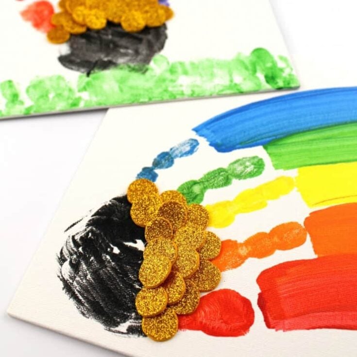 Image for St. Patrick's Day Handprint Rainbow Canvas