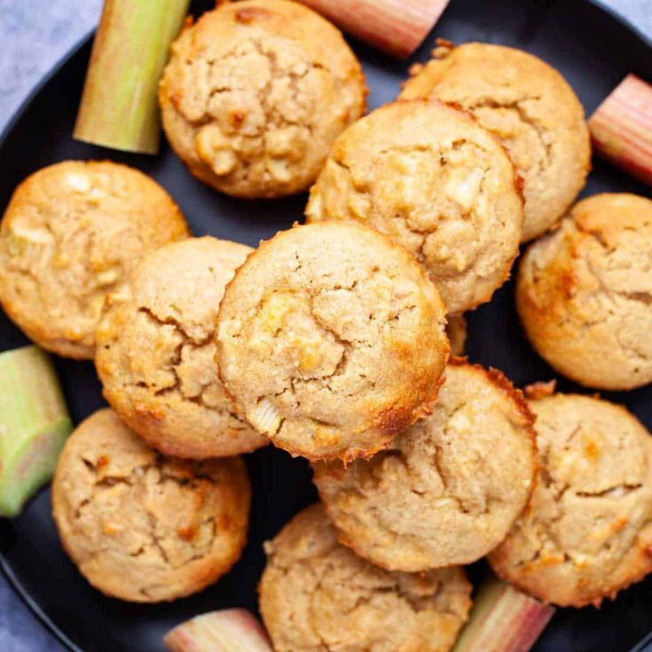 Image for Best Almond Flour Rhubarb Muffins Recipe