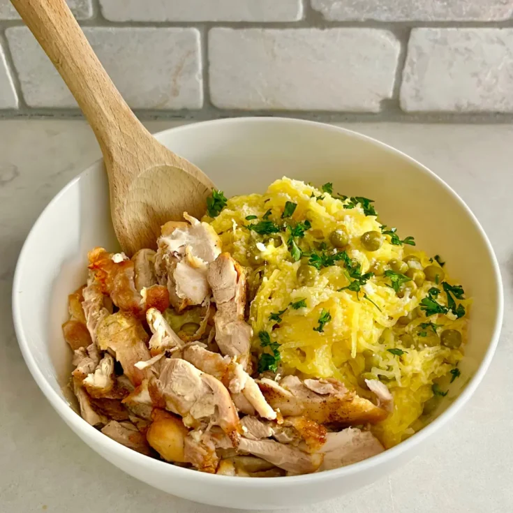 Image for Healthier Chicken Alfredo Spaghetti Squash {With Cottage Cheese}
