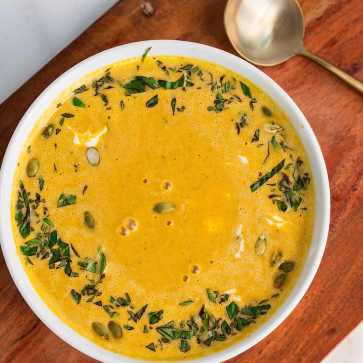 Image for High Protein Pumpkin Soup With Cottage Cheese - Avocado Skillet