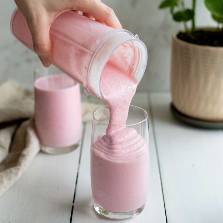 Image for High Protein Strawberry Cottage Cheese Smoothie