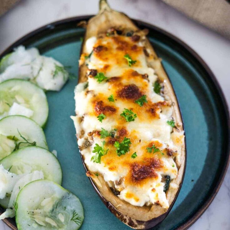 Image for Cottage Cheese Stuffed Eggplant Boats
