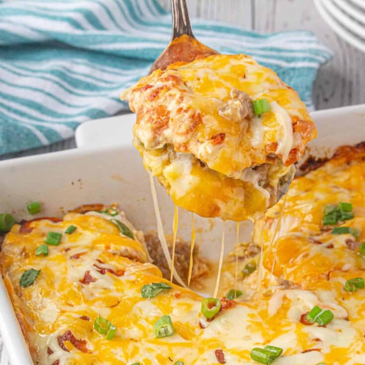 Image for Creamy Breakfast Burrito Casserole Recipe (So Easy!)