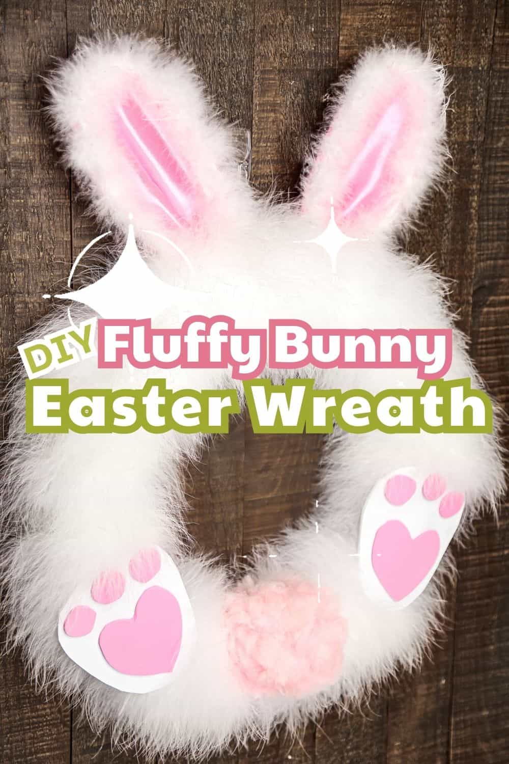 DIY Fluffy Easter Bunny Wreath for your Front Door in 30 minutes!