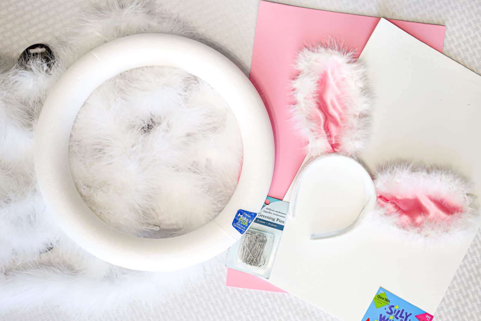 DIY Fluffy Easter Bunny Wreath for your Front Door in 30 minutes!