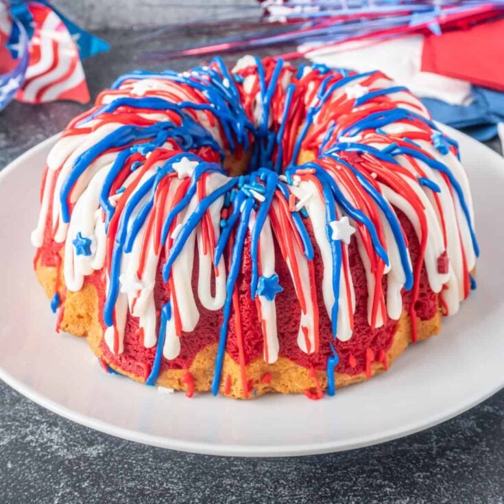 Image for Easy Red White and Blue Fireworks Cake!
